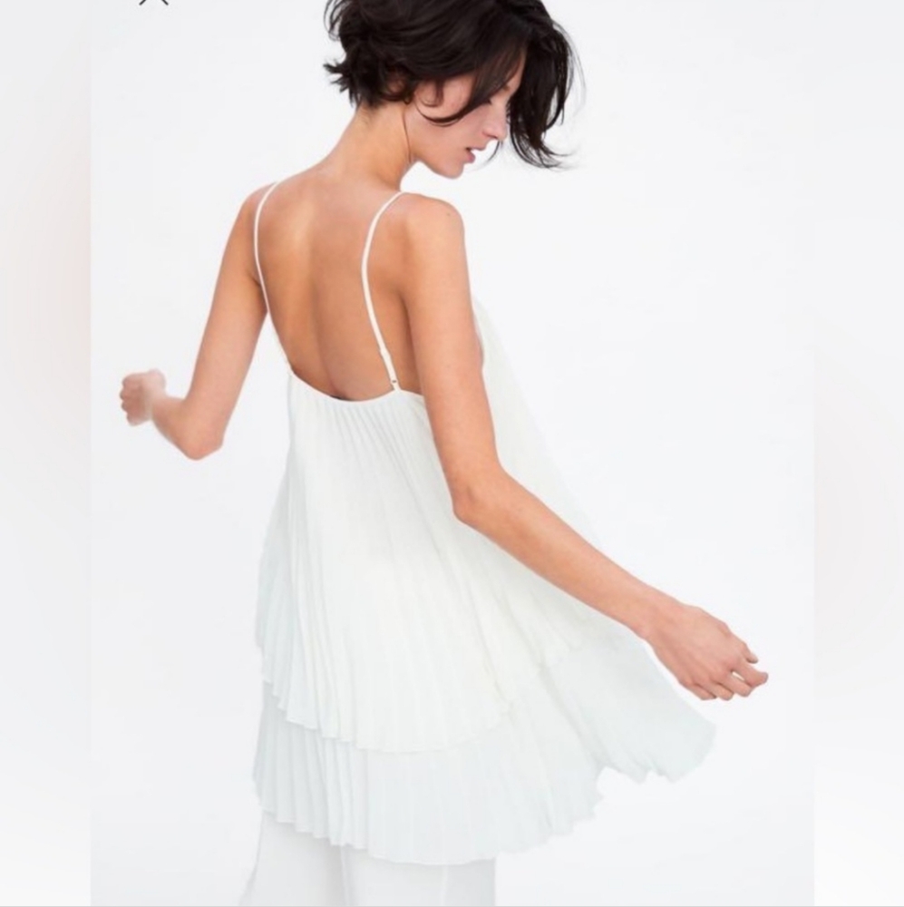 🆑 ZARA Pleated Tunic, NWOT
